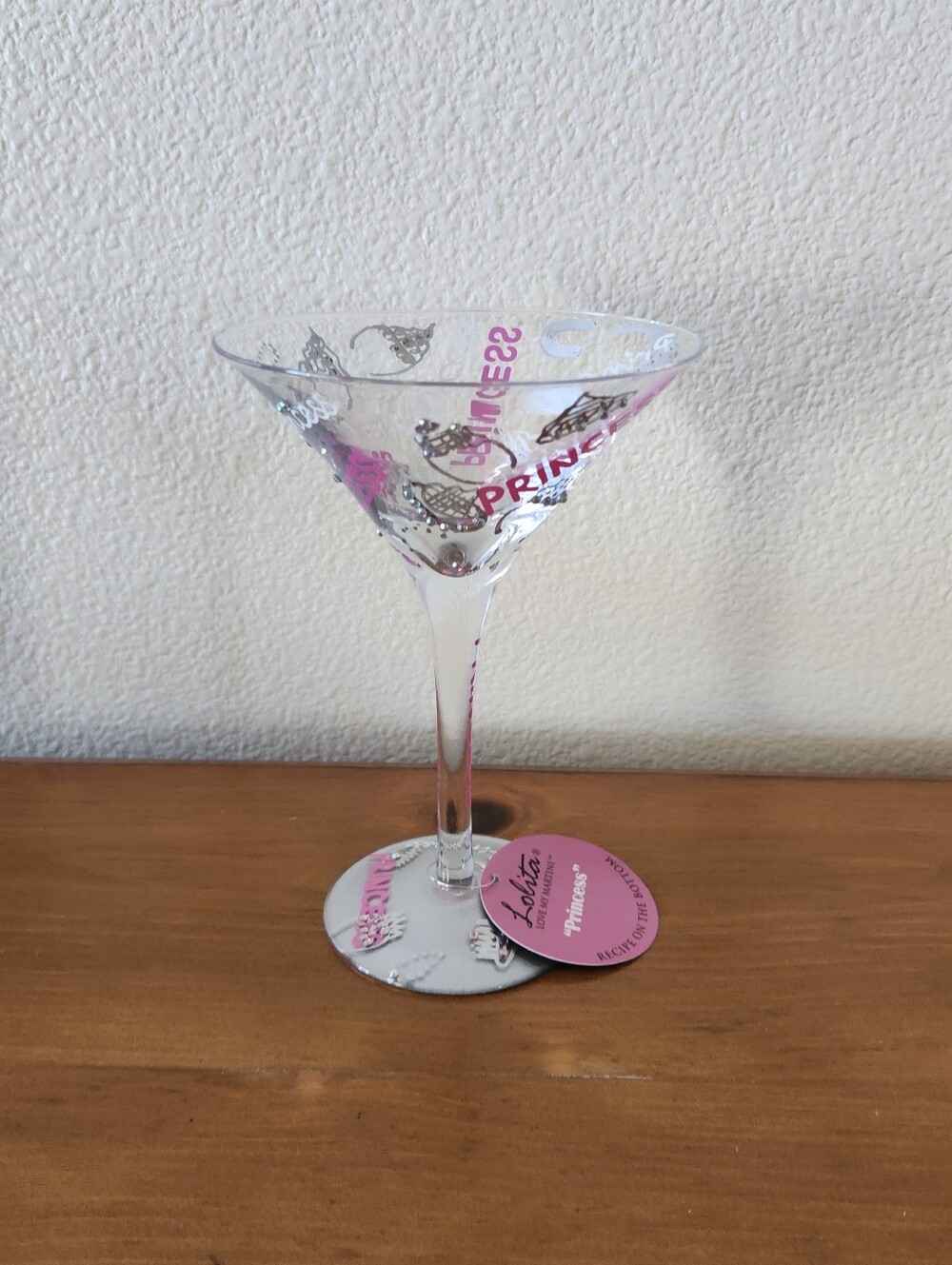 Lolita Pink Princess Martini Glass with Silver Accents - Picture 7 of 11